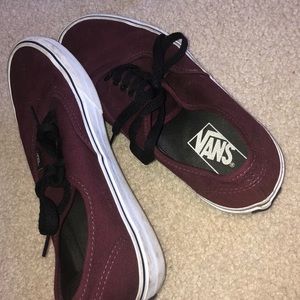Burgundy Vans Black Laces